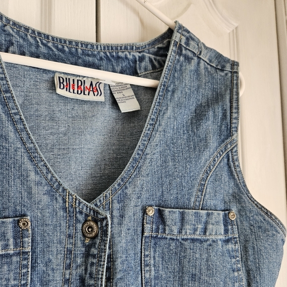 Blue Denim Button-Down Dress... BILL BLASS SIZE L - Picture 2 of 7